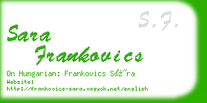 sara frankovics business card